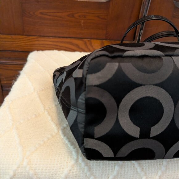 Coach Black & Gray Signature Sateen Madison Tote 20483 - Picture 8 of 12